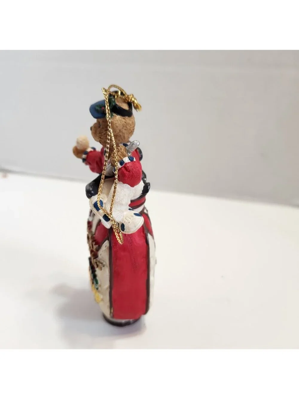 Holiday Golf Bear Ornament Golf Bag Detailing Red White Design Hanging Decor